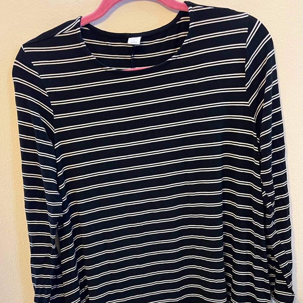 Large black and white stripe full dress